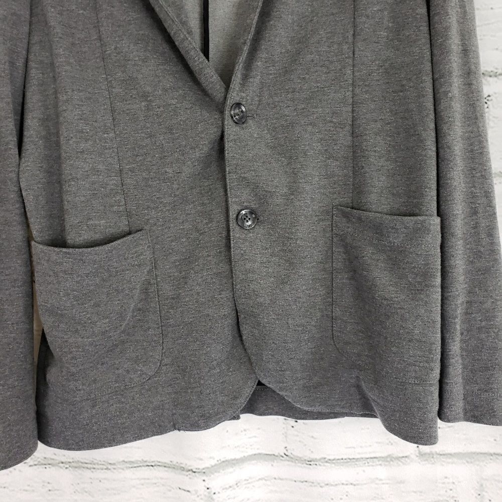 Zara Man solid gray basic textured weave collared… - image 3